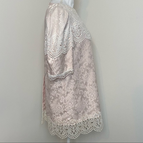Scott McClintock Vintage Top Plus Size Victorian Puff Sleeve Pink Lace Top - Picture 8 of 14